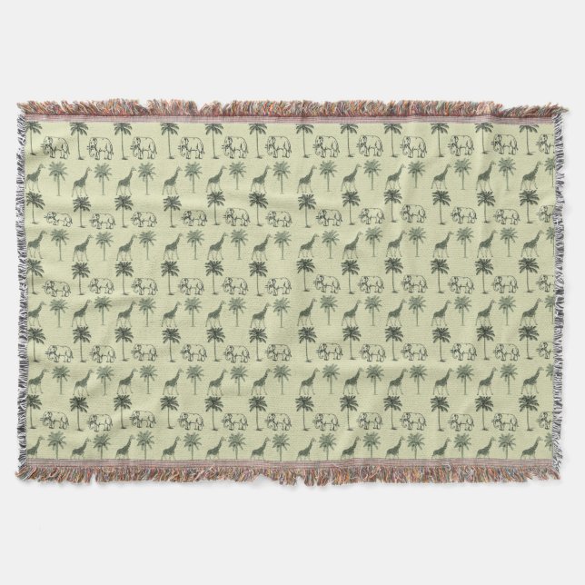 African Savanna Pattern Throw Blanket (Front)