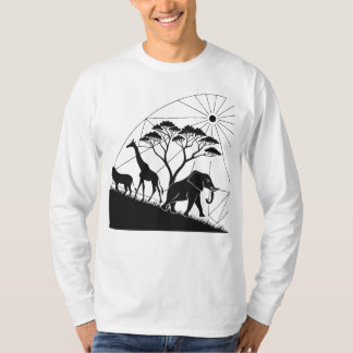 African Savanna Silhouette T-Shirt Design