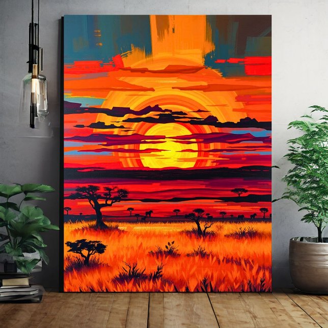 African Savanna Sunset Wall Art – Bold Landscape (Creator Uploaded)