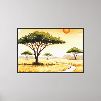 African savannah landscape canvas print