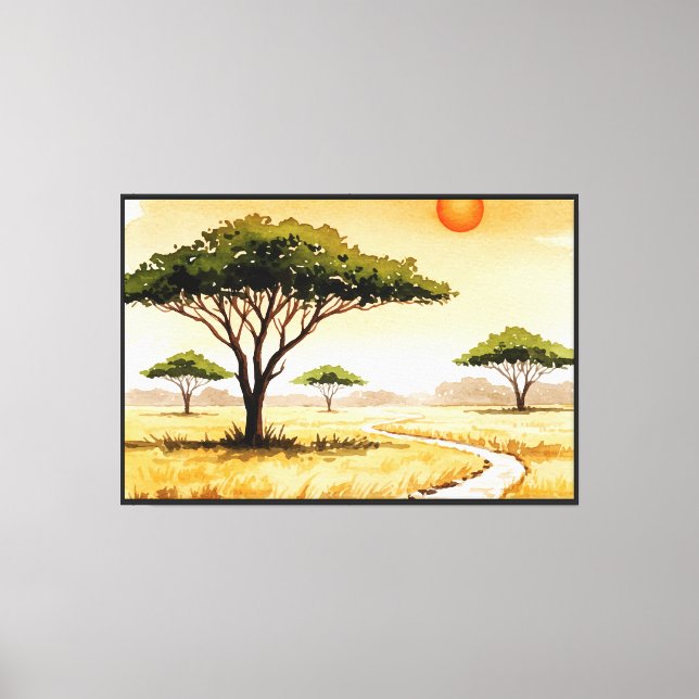 African savannah landscape canvas print (Front)