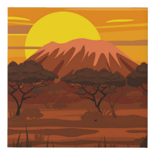 African Savannah: Vintage Nature. Faux Canvas Print