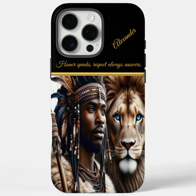 African savannah warrior at dusk Case-Mate iPhone case (Back)