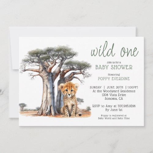 African Savannah Wild One Baby Shower Invitation