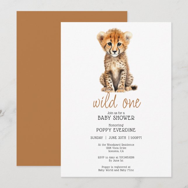 African Savannah Wild One Baby Shower Invitation (Front/Back)