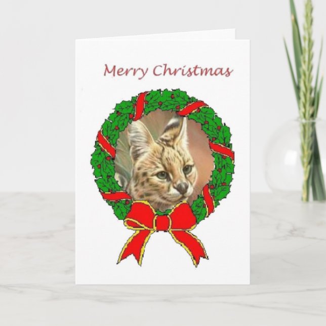 African Serval Christmas Card (Front)