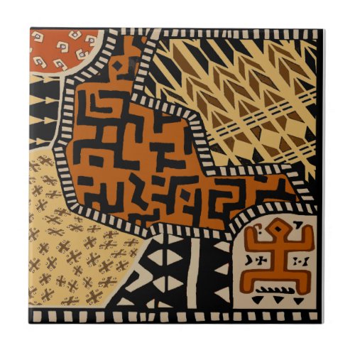 African Shaman Earth Spirits Ceramic Tile