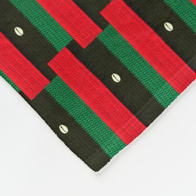 African Shells and Red Black Red Crochet Print on Fleece Blanket (Corner)