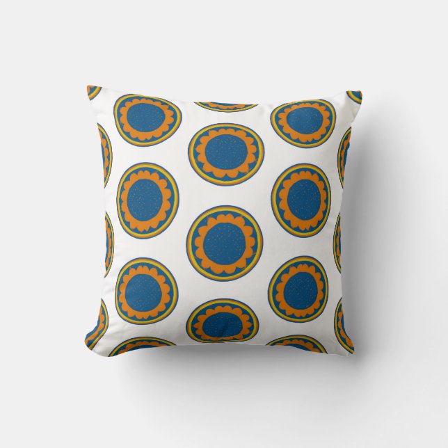 African Shweshwe  Throw Pillow (Front)