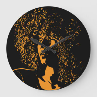African Silhouette: Vintage Contrast. Large Clock