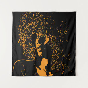 African Silhouette: Vintage Contrast. Tapestry