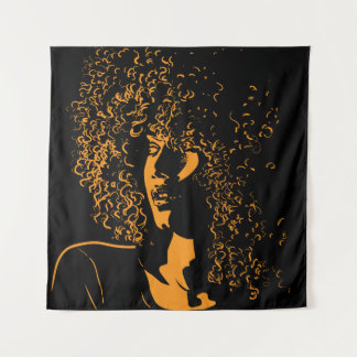 African Silhouette: Vintage Contrast. Tapestry