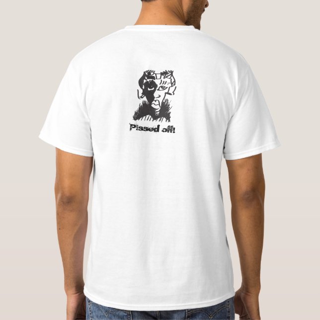 African Sketch Pissed Of Value T-Shirt, White T-Shirt (Back)