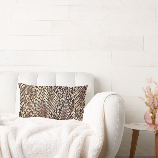 African Snake Skin  Print Lumbar Pillow (Creator Uploaded)