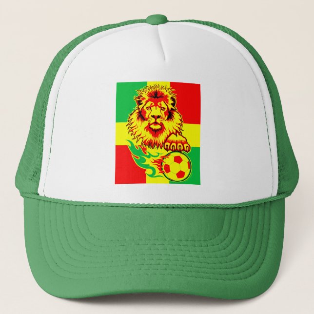 African Soccer Lion Trucker Hat (Front)