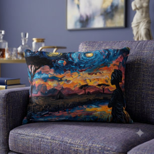 African Starry Night Accent Pillow 16x12