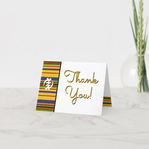 African Stripes from Kente AK01 with Gye Nyame Thank You Card