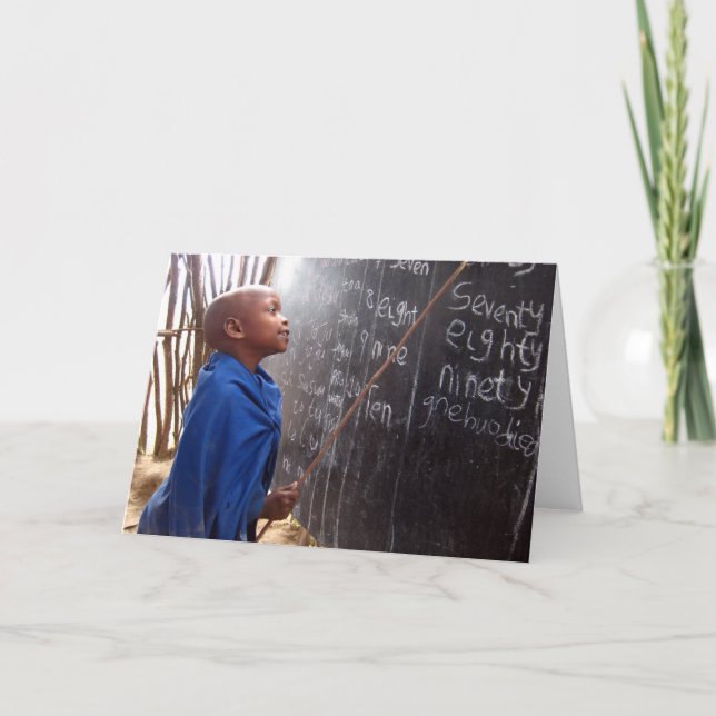 African Student Teacher Greeting Card (Front)