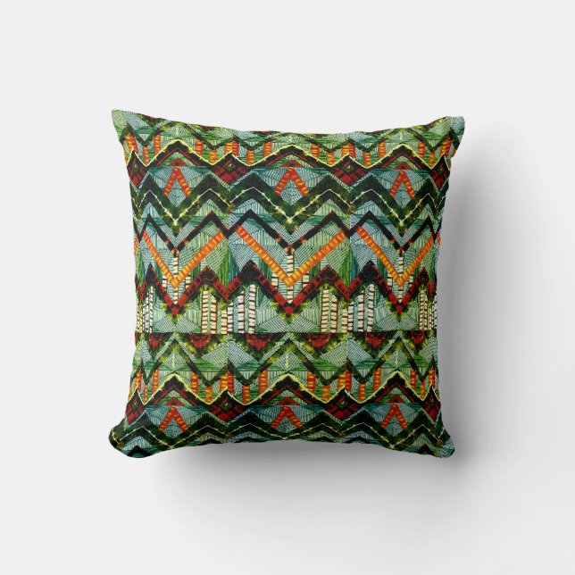 African Style Abstract Design Throw Pillow (Front)