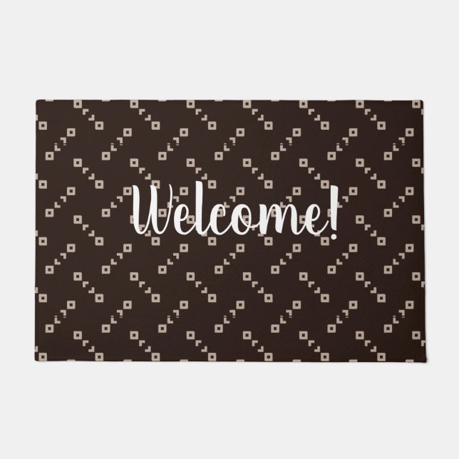 African Style Adinkra Pattern Personalized Doormat (Front)
