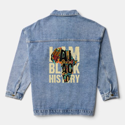 African Style Africa Continent I Am Black History  Denim Jacket