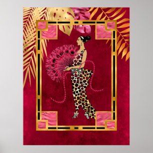 African Style Art Deco Poster