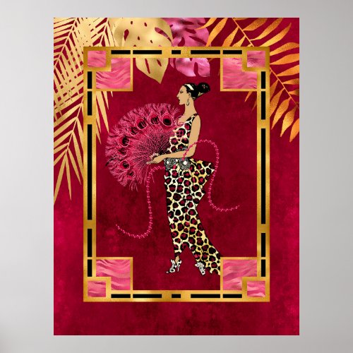 African Style Art Deco Poster