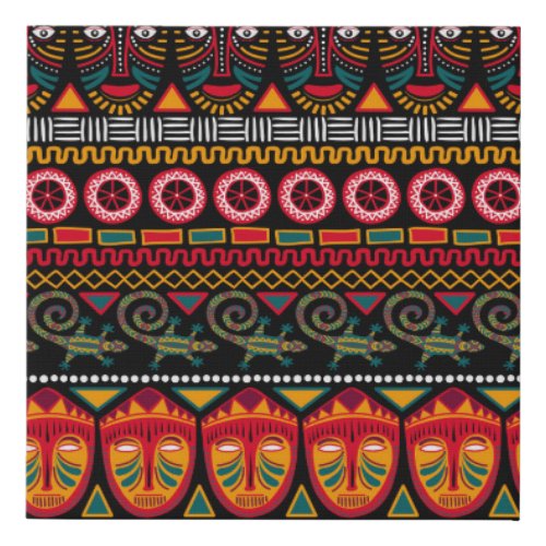African Style Decorative Pattern Delight Faux Canvas Print