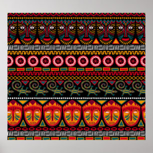 African Style: Decorative Pattern Delight. Poster