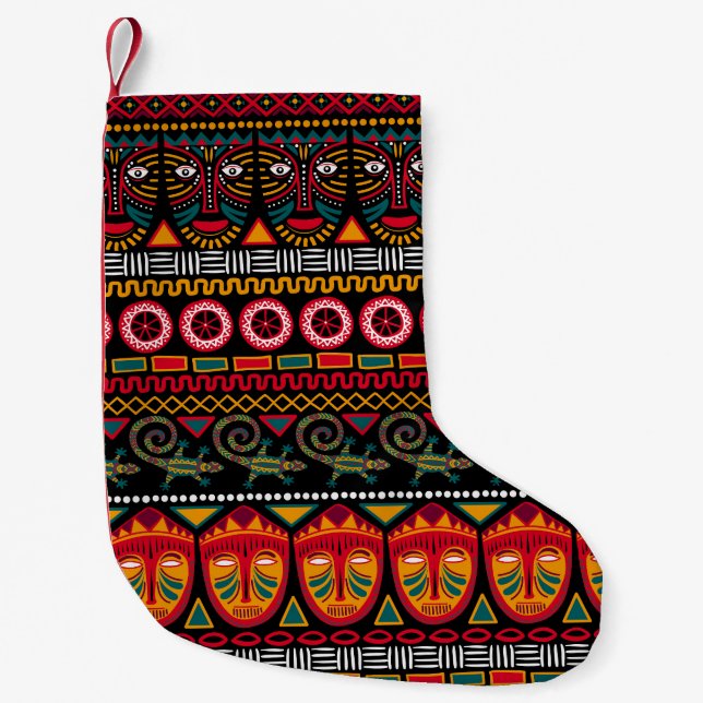 African Style: Decorative Pattern Delight. Small Christmas Stocking (Front)