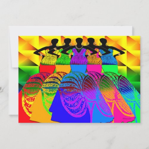 African Style Dream Girls Personalized Invite