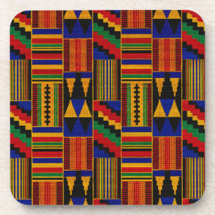 African Style Kente Cloth Beverage Coaster