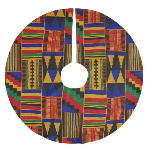 African Style Kente Cloth Brushed Polyester Tree Skirt