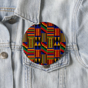 African Style Kente Cloth Button