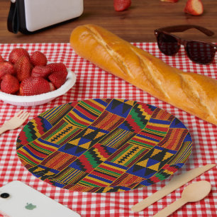 African Style Kente Cloth Paper Plates