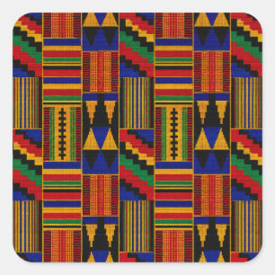 African Style Kente Cloth Square Sticker