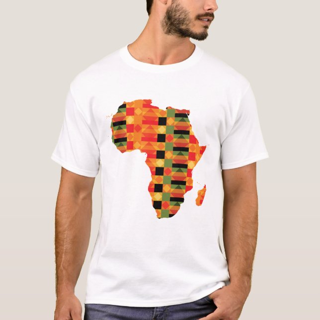 African Style Kente Cloth Textile Pattern T-Shirt (Front)