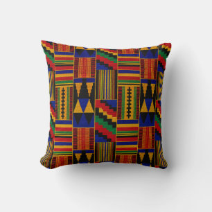 African Style Kente Cloth Throw Pillow