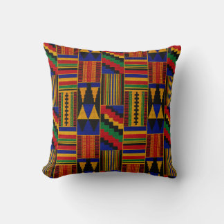African Style Kente Cloth Throw Pillow