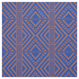 African Style Seamless Pattern. Blue Color Fabric