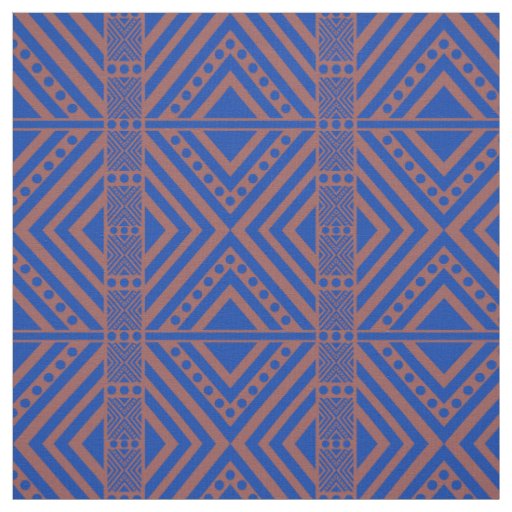 African Style Seamless Pattern. Blue Color Fabric