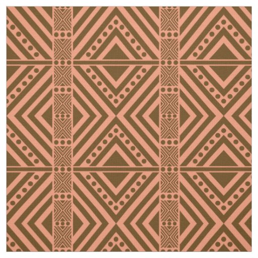 African Style Seamless Pattern. Brown Color Fabric
