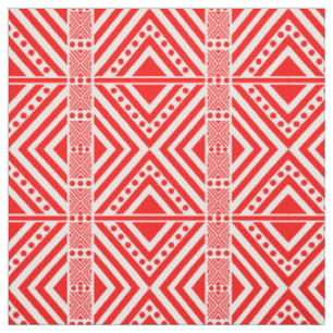 African Style Seamless Pattern. Red Color Fabric