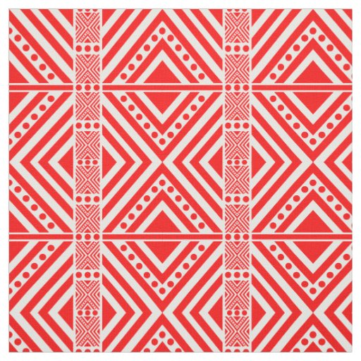 African Style Seamless Pattern. Red Color Fabric