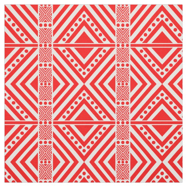 African Style Seamless Pattern. Red Color Fabric (Swatch)