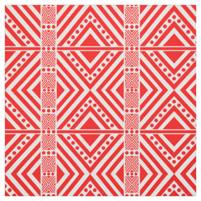 Red Rwanda Patterns African Style Seamless Pattern. Red Color Fabric | Zazzle