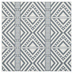 African Style Seamless Pattern. White Color Fabric