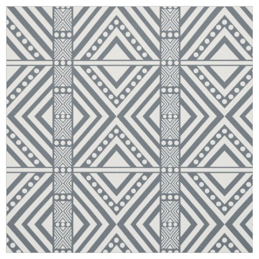 African Style Seamless Pattern. White Color Fabric