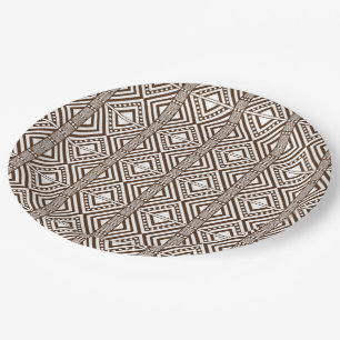 African Style Seamless Pattern. White Color Paper Paper Plates