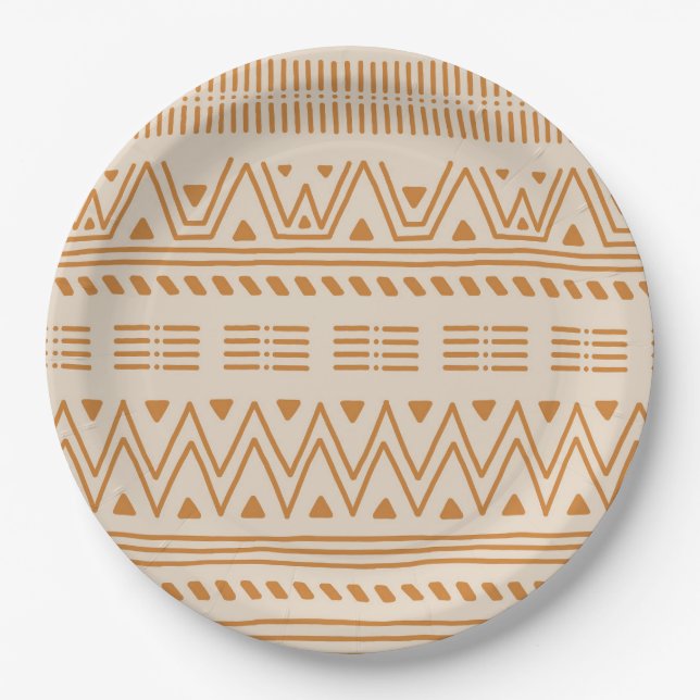 African Styles pattern Paper Plates (Front)